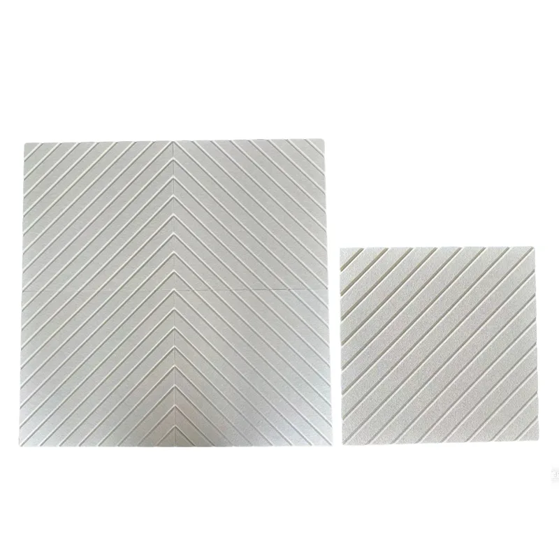 Pannello acustico in feltro PET con canale a V beige